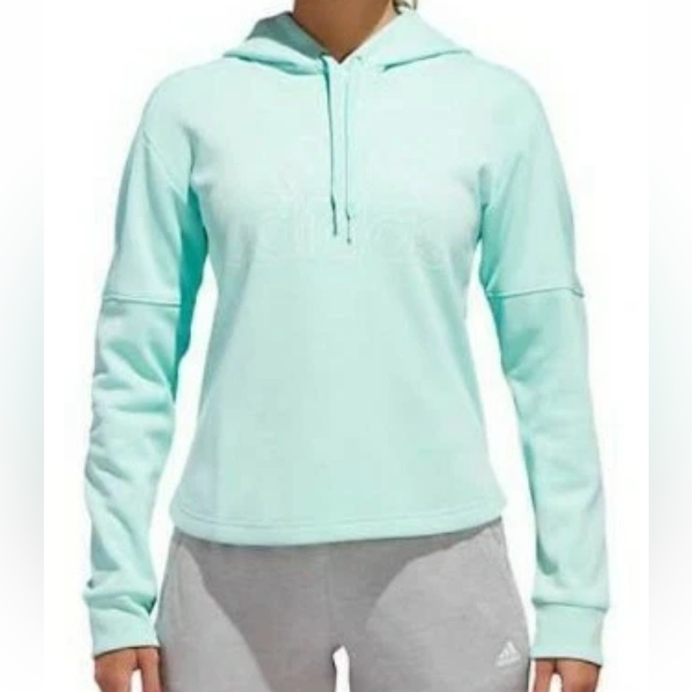 Adidas Women's Team Issue Badge of Sport Cropped Hoodie Pullover Size Medium